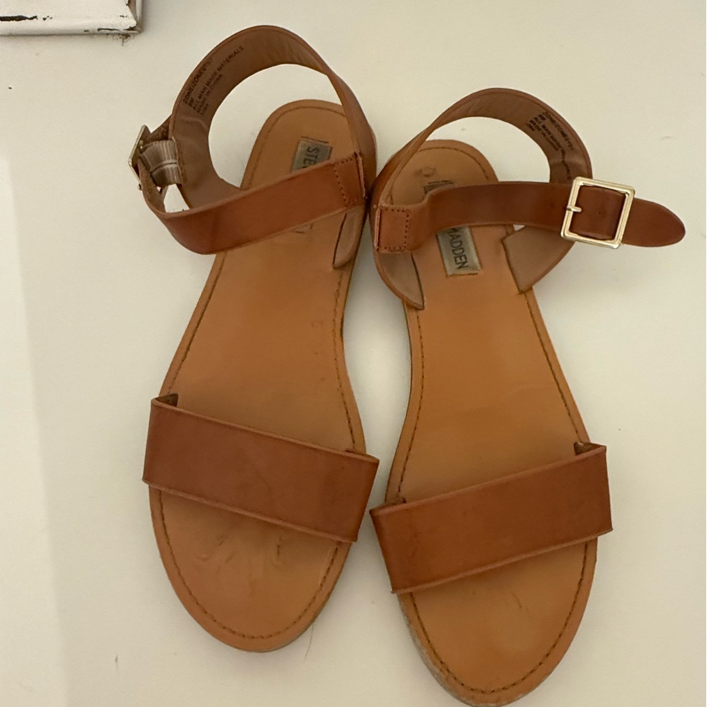 Steve Madden Tan Ankle Strap Sandals